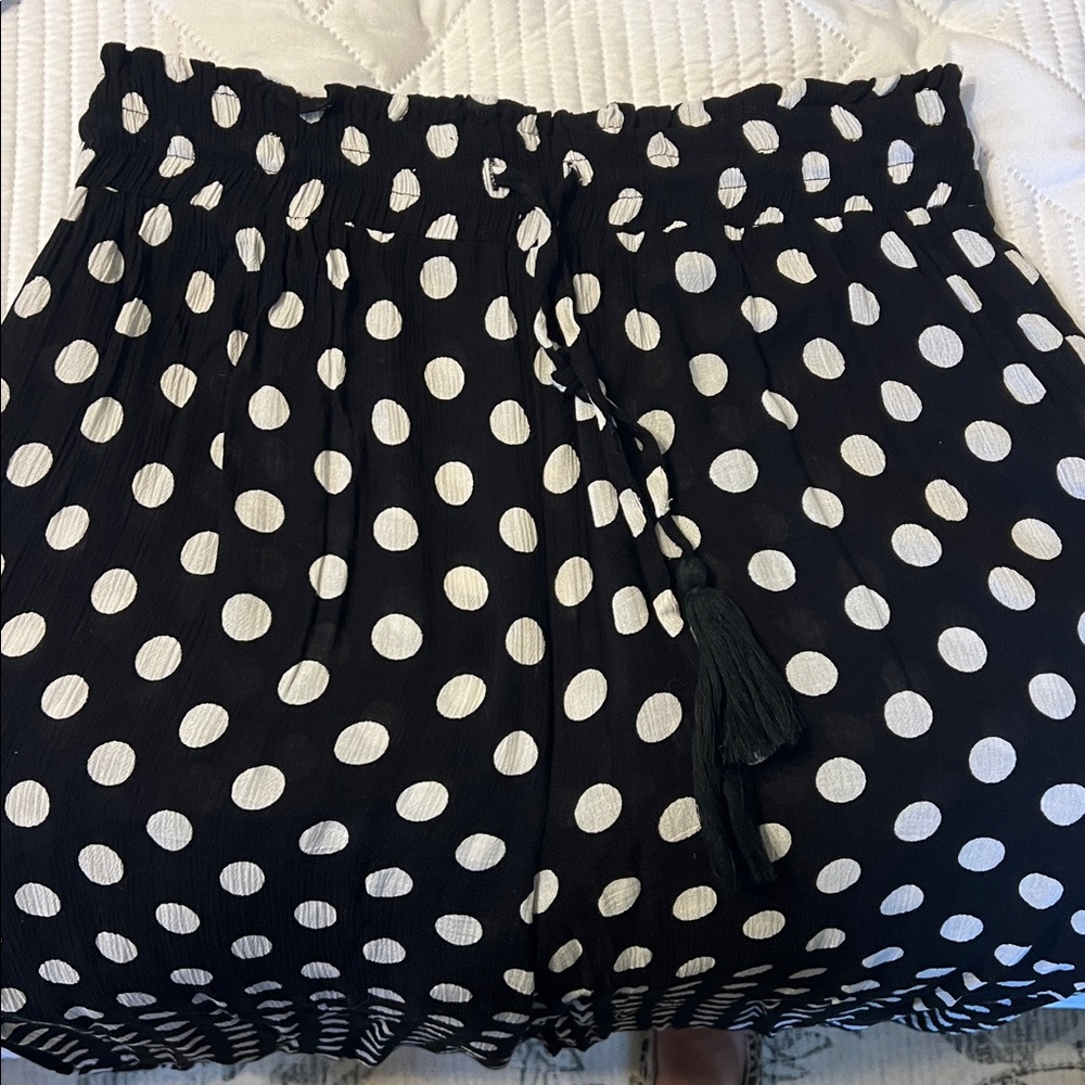 Elam flowy lightweight Black and white polka dot wide leg pant - Picture 2 of 6